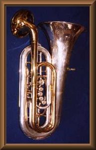 Backside of F Tuba with Second (Alto Horn) Bell