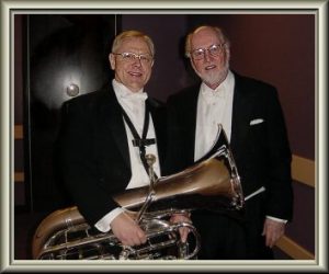 Jim Self and John Williams, after a performance of Williams Tuba Concerto by Self - 5 June 2004