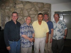 (left to right) Norm Pearson, Jim Self, Tommy Johnson, Ron Davis, and Gene Pokorny