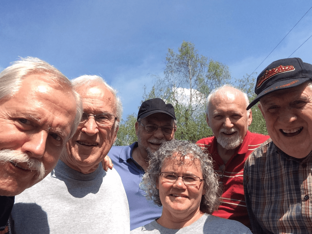 Visiting the Becker home during the IUP 50th Anniversary in 2015 with my best brass playing college friends—all Bill’s students